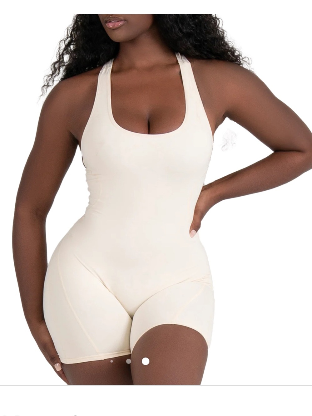 Cream Davis Active Tank Romper